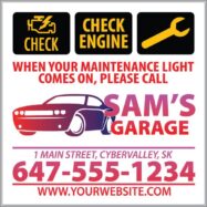 Custom Maintenance Light Reminder Service Stickers