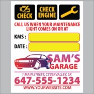 Custom Maintenance Light Combo Reminder Service Stickers