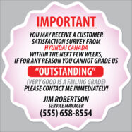 Custom Customer Satisfaction Index CSI Service Stickers