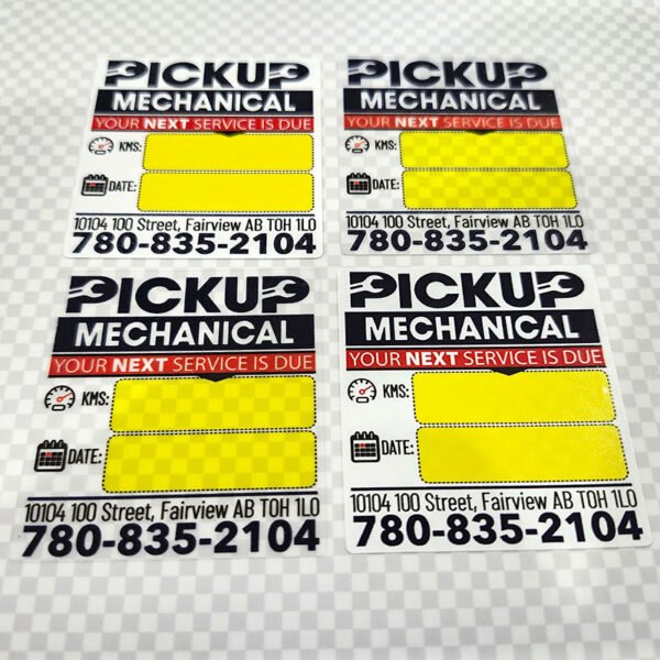 Custom Oil Change Reminder Stickers from StickerPla.net