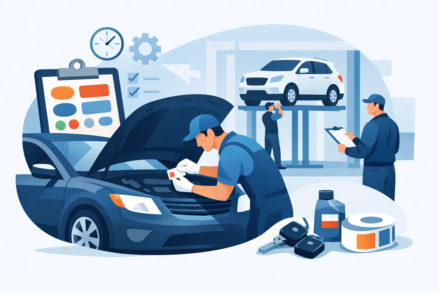 Automotive Service Labels That Keep Bays Moving
