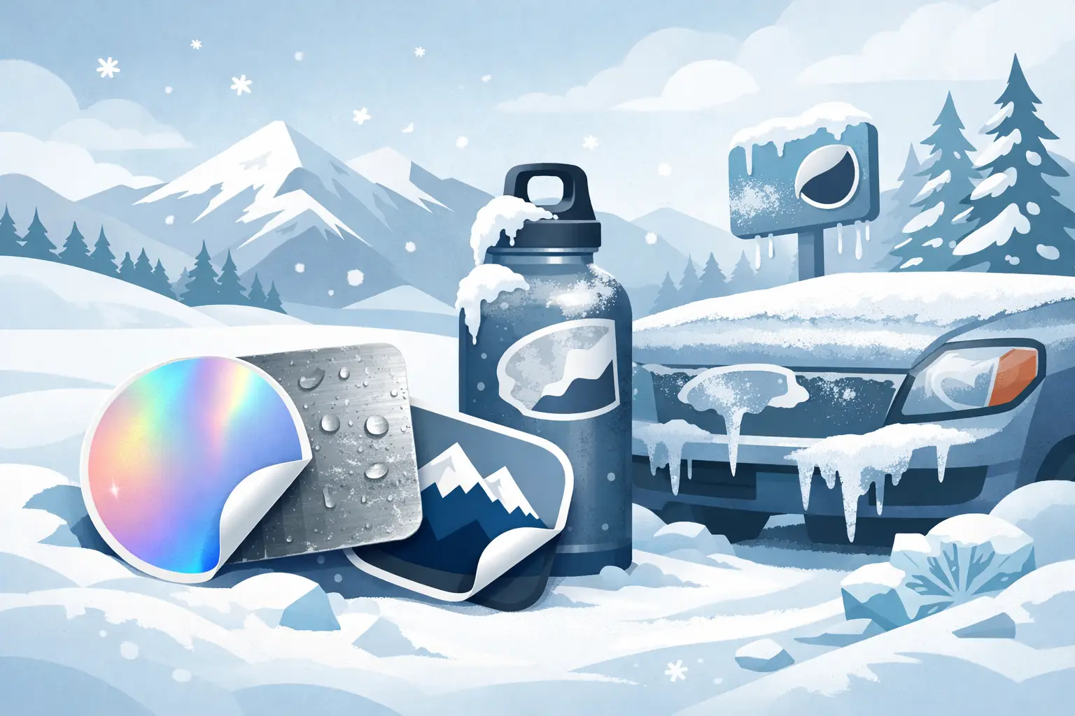 Which Sticker Material Lasts in Cold Weather?